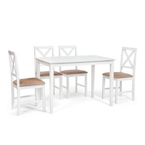 Обеденная группа на кухню Хадсон (стол + 4 стула) id 13693 pure white (белый 2-1) арт.13693 в Кургане